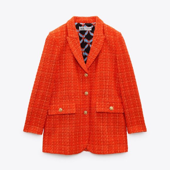 ZARA PRINTED LINING FITTED JACKET.. JACKET ONLY - Picture 4 of 6